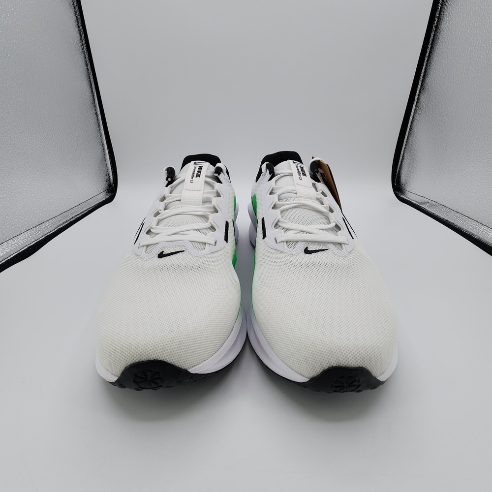 Nike Downshifter 13 Running Shoes Mens 10.5 White Green Shock Sneaker NEW in Box - Picture 5 of 10
